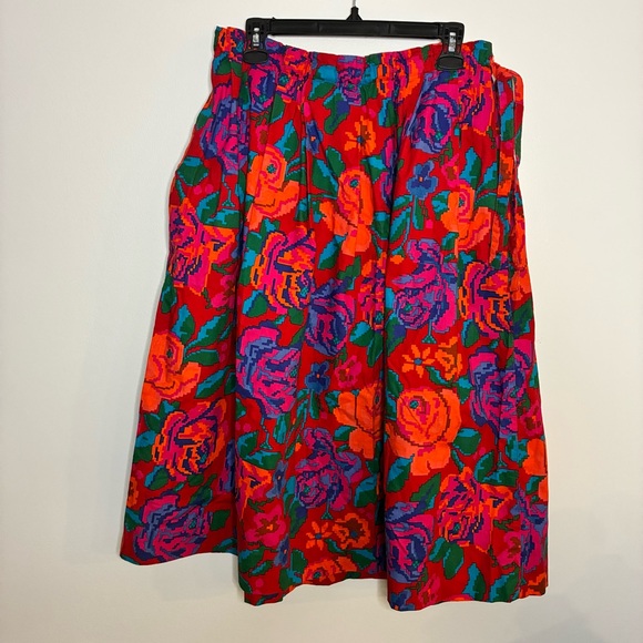 Perry Ellis Dresses & Skirts - Vintage Perry Ellis cotton Floral Multicolor Women's Skirt